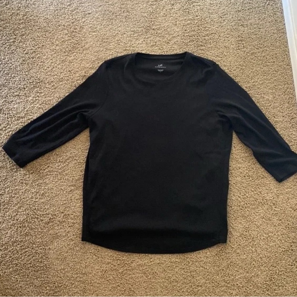 J.Jill Black 3/4 Sleeve Top